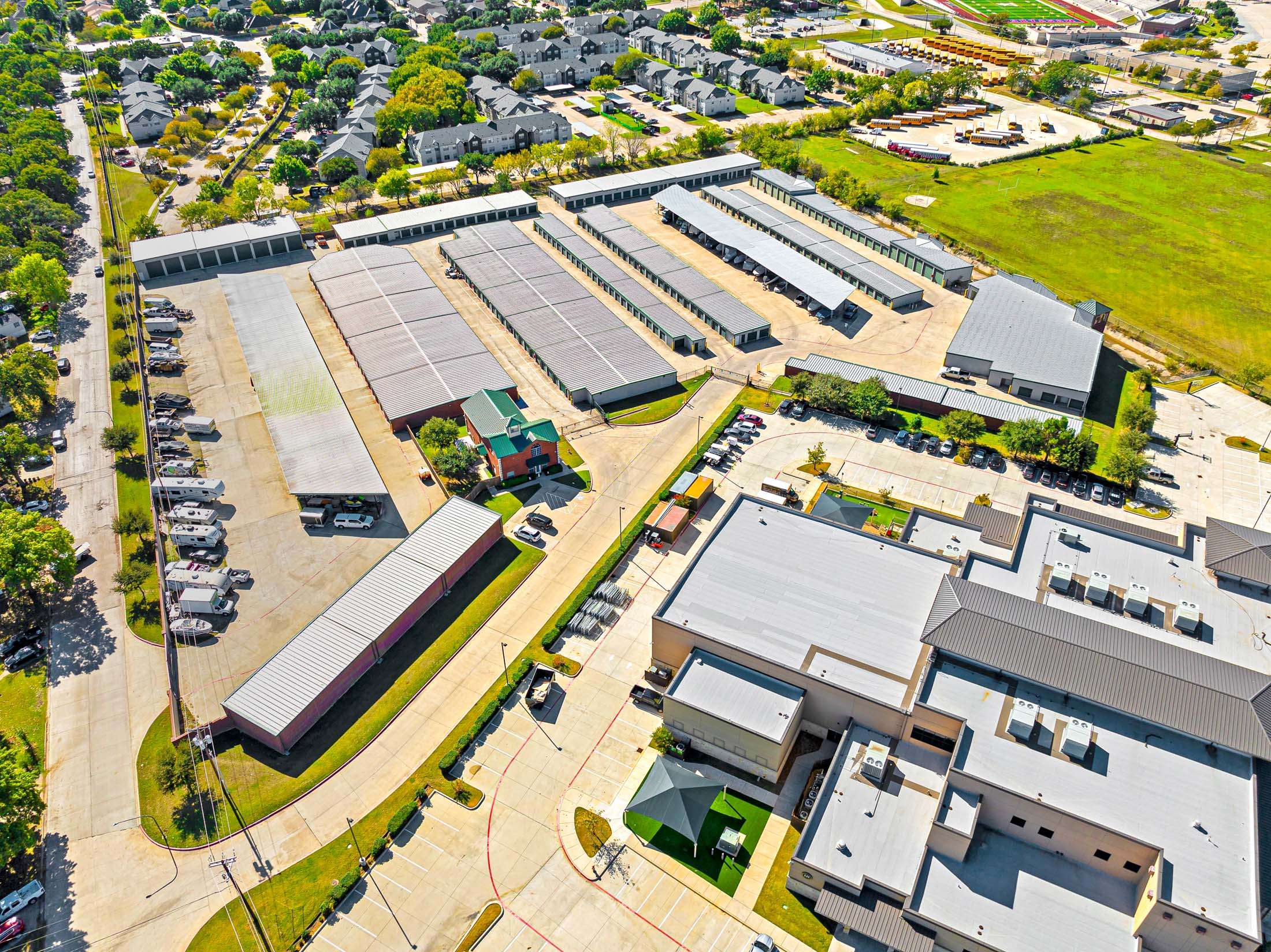 Aerial view of storage facility