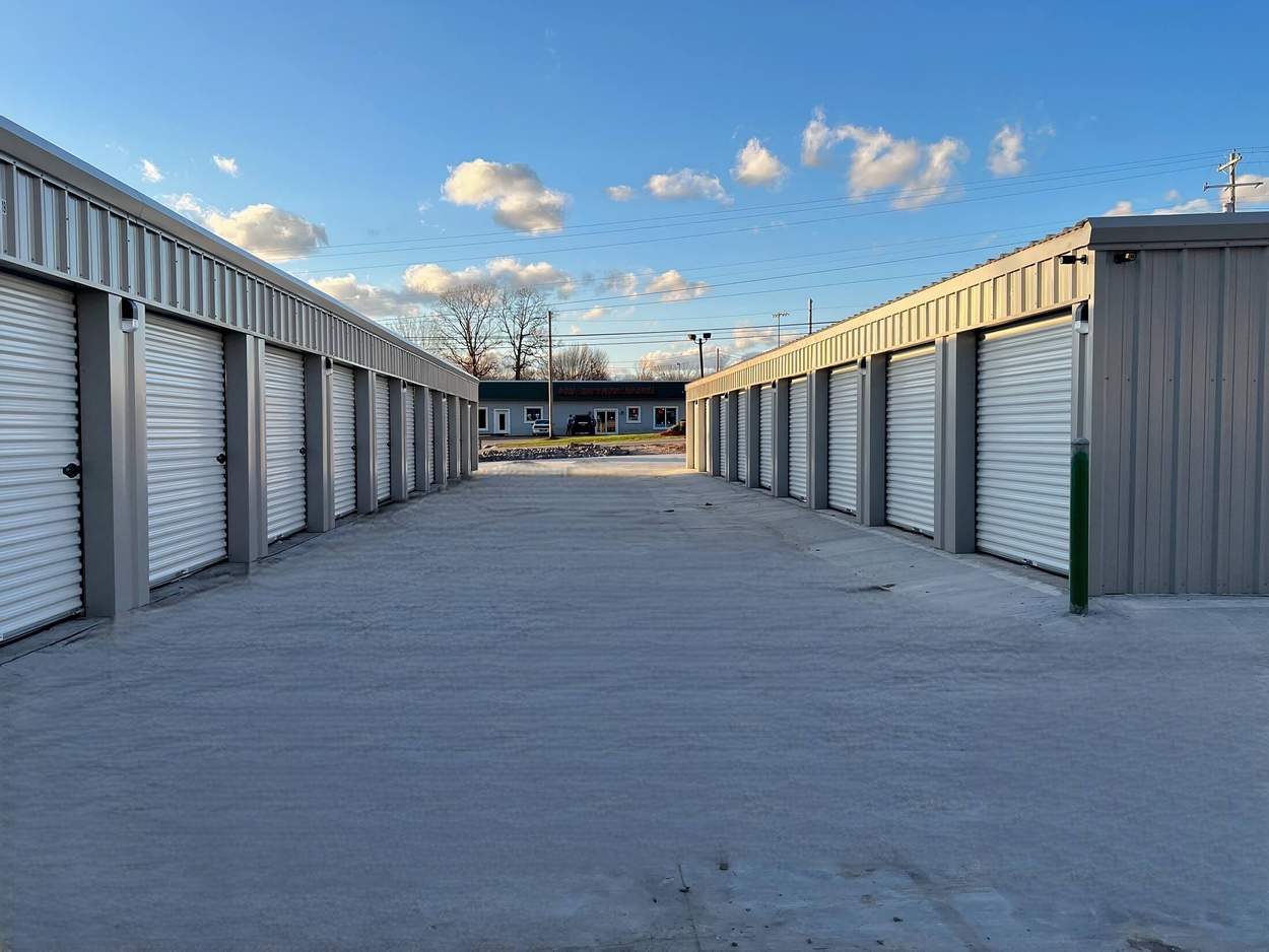 self storage unit row