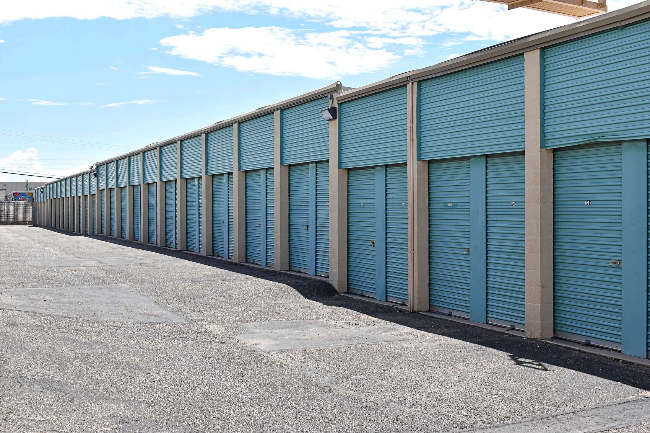 well lit drive up self storage units