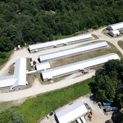 Aerial view of a storage and parking facility