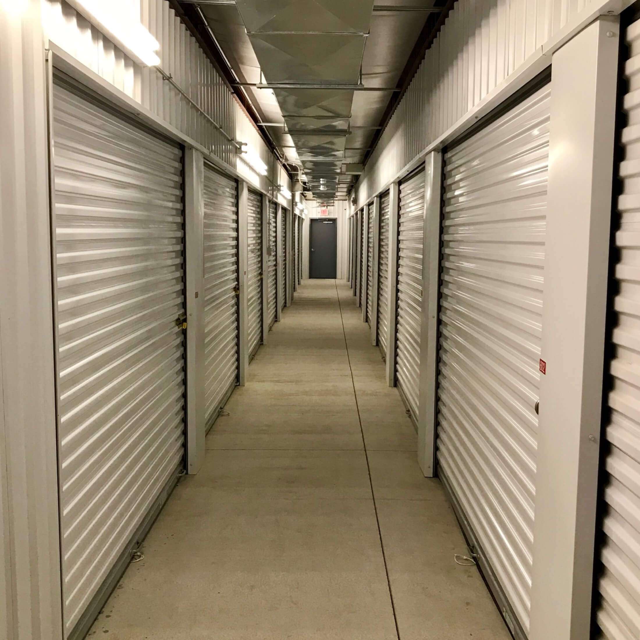 Row of climate controlled self storage units