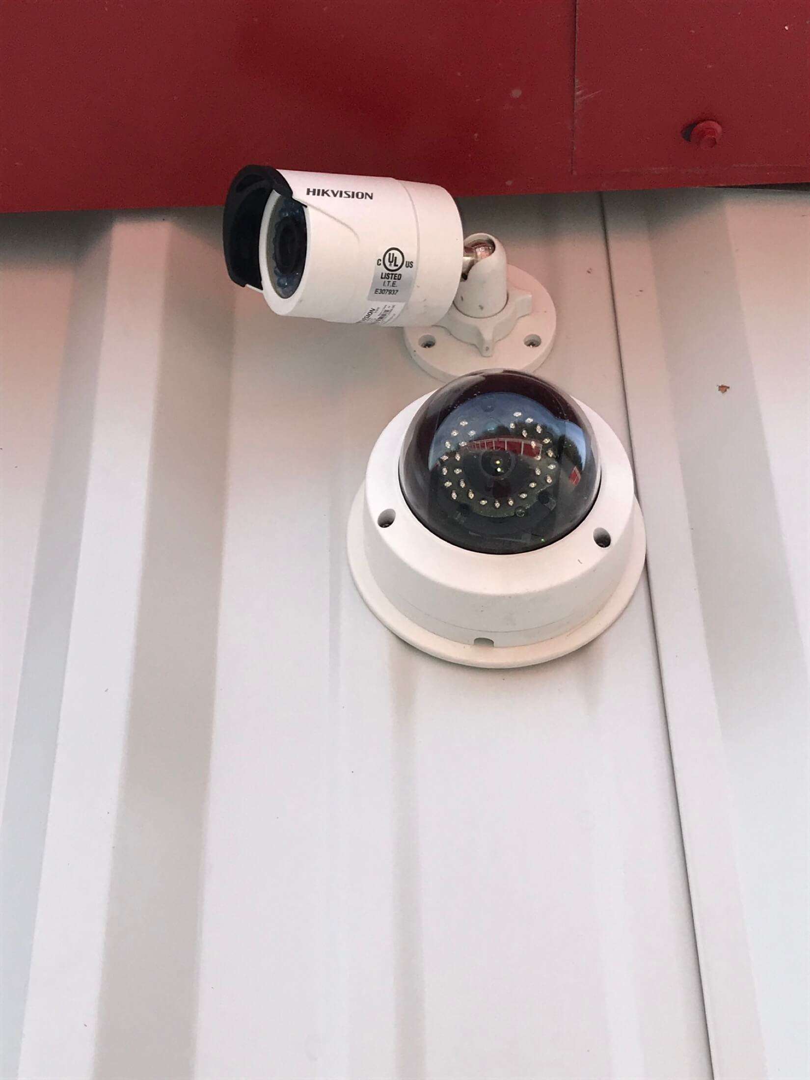 Secure cameras at self storage facility