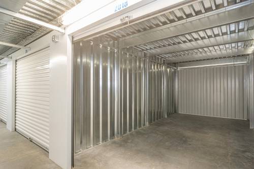 climate controlled storage unit inside view mattress