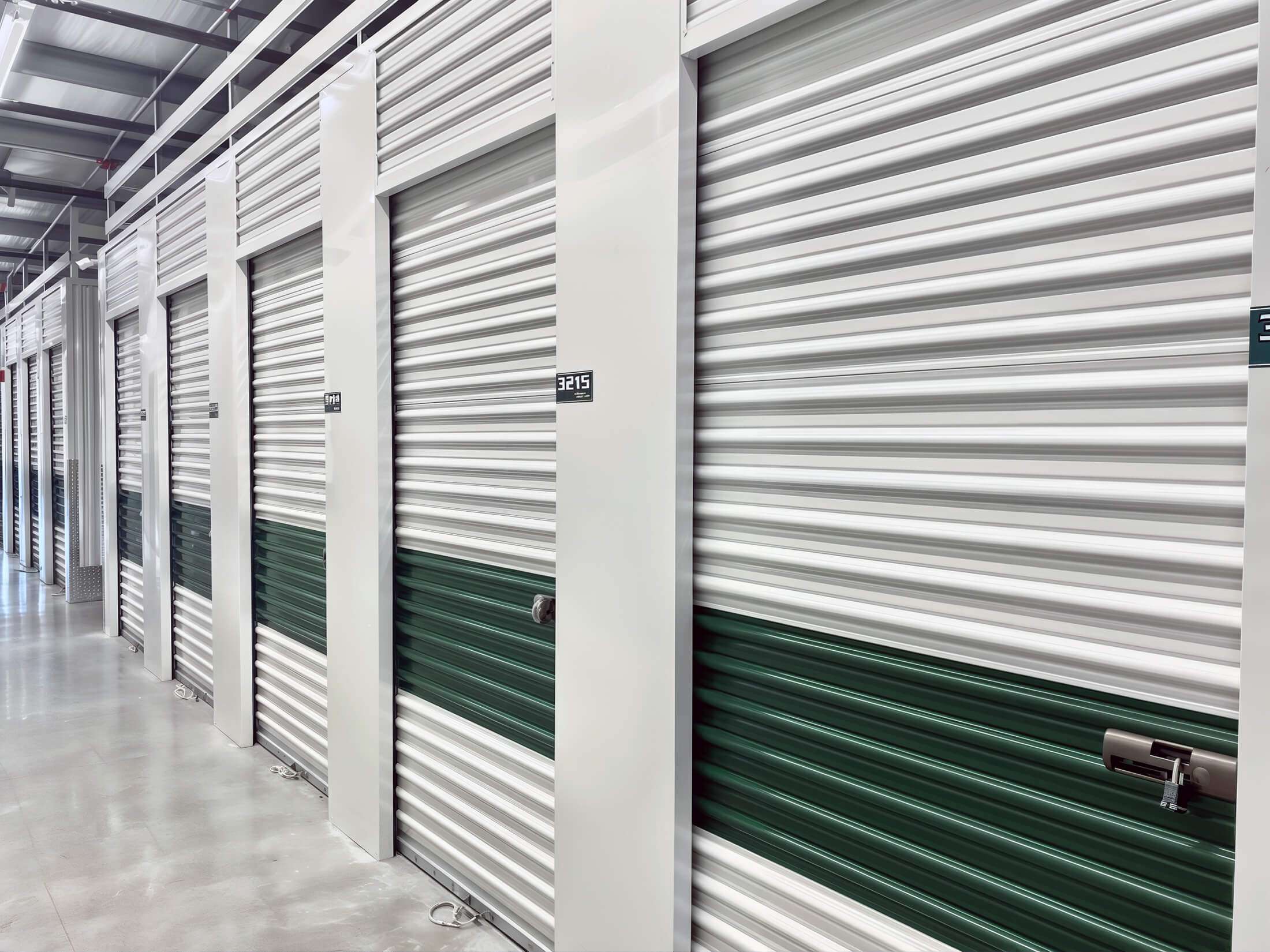 row of climate controlled self storage units