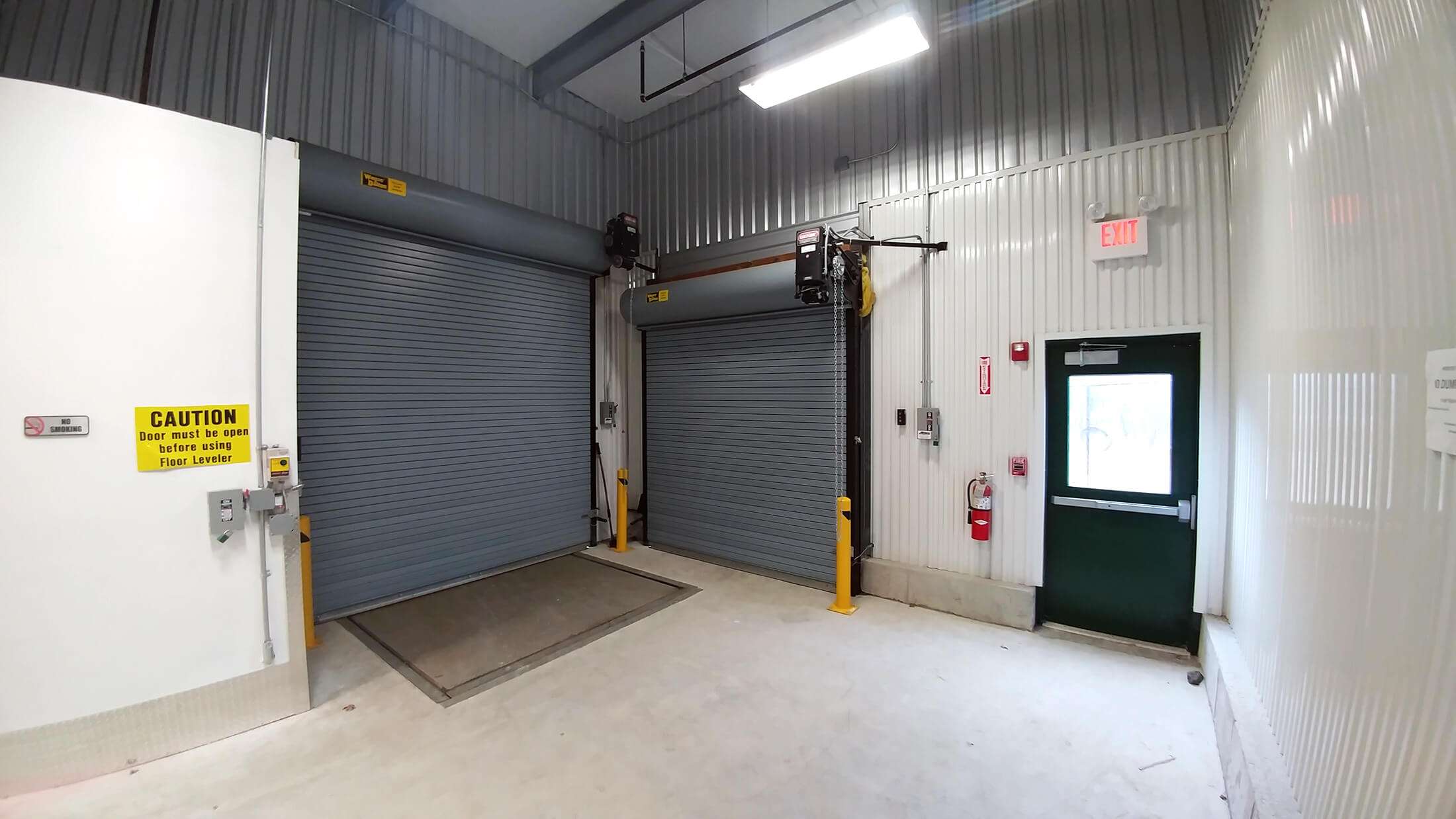 secure loading down and rear entrance to self storage facility