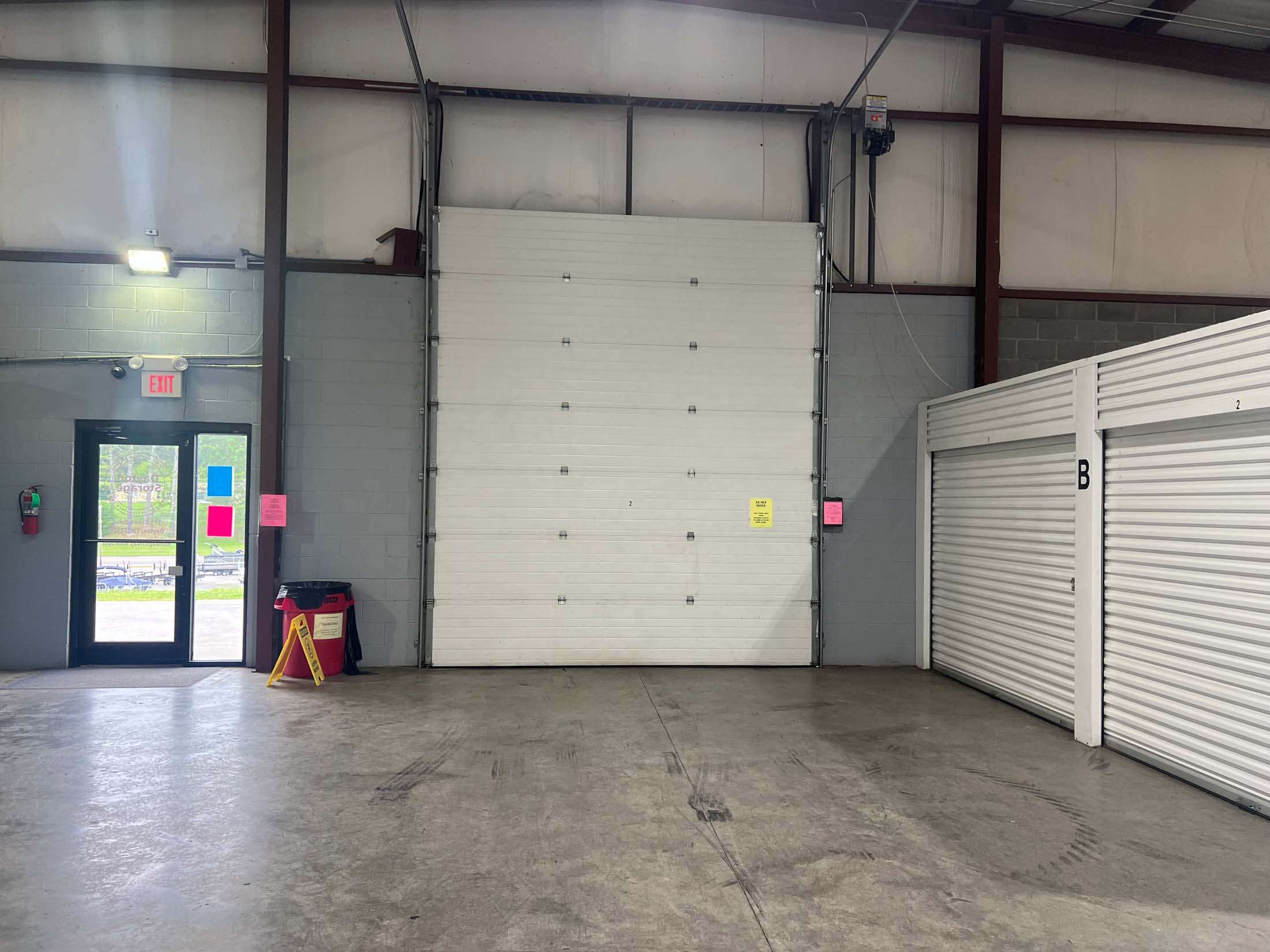 Opening at indoor storage facility
