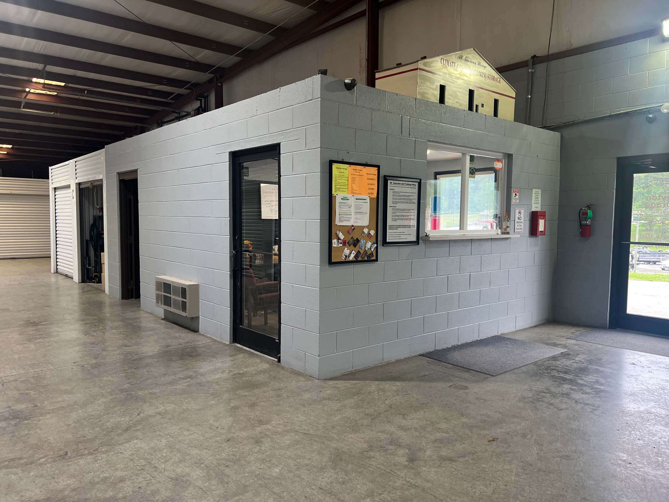 Rental office at storage facility