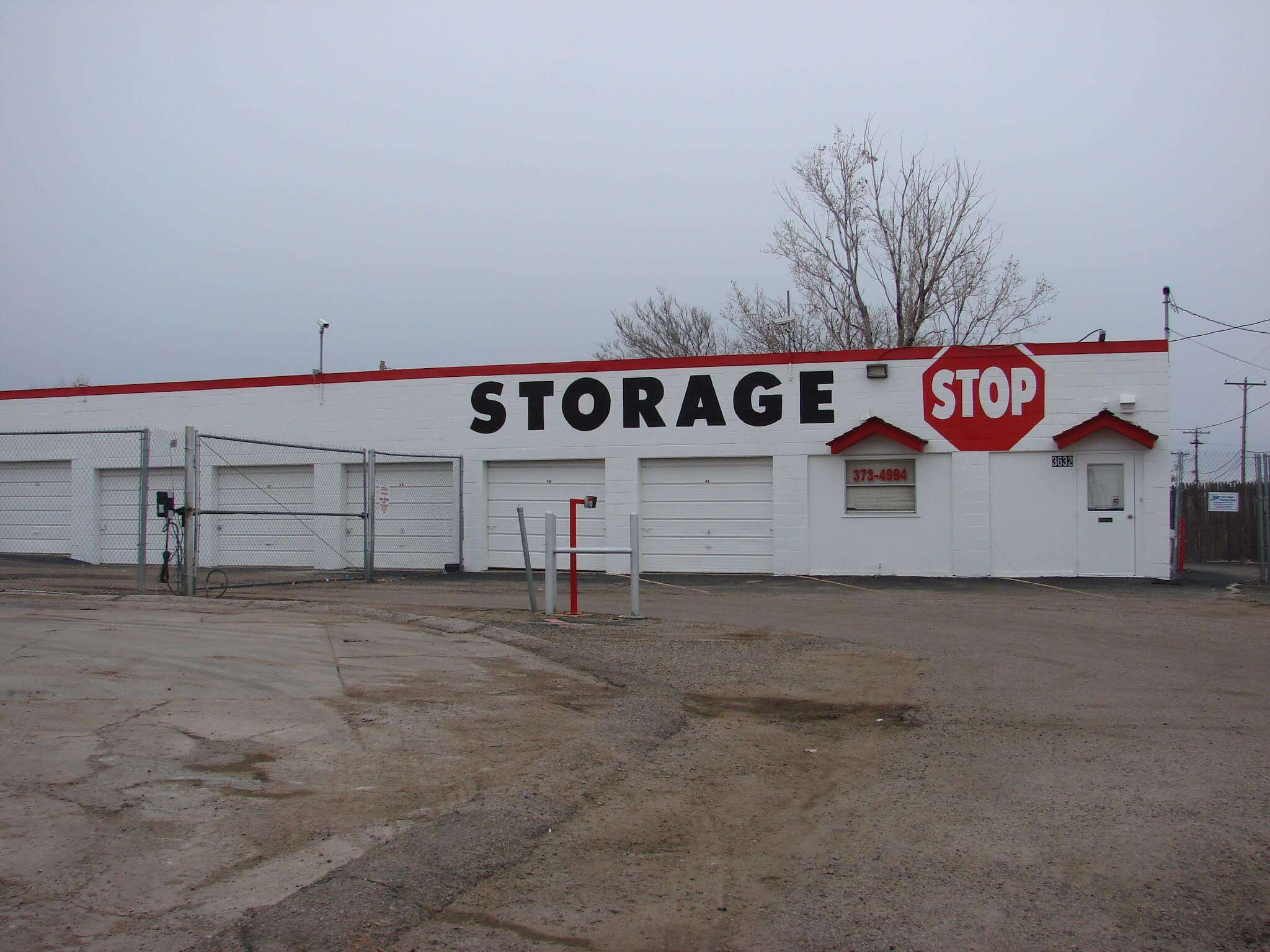 gated entrance with keypad at secure self storage facility 