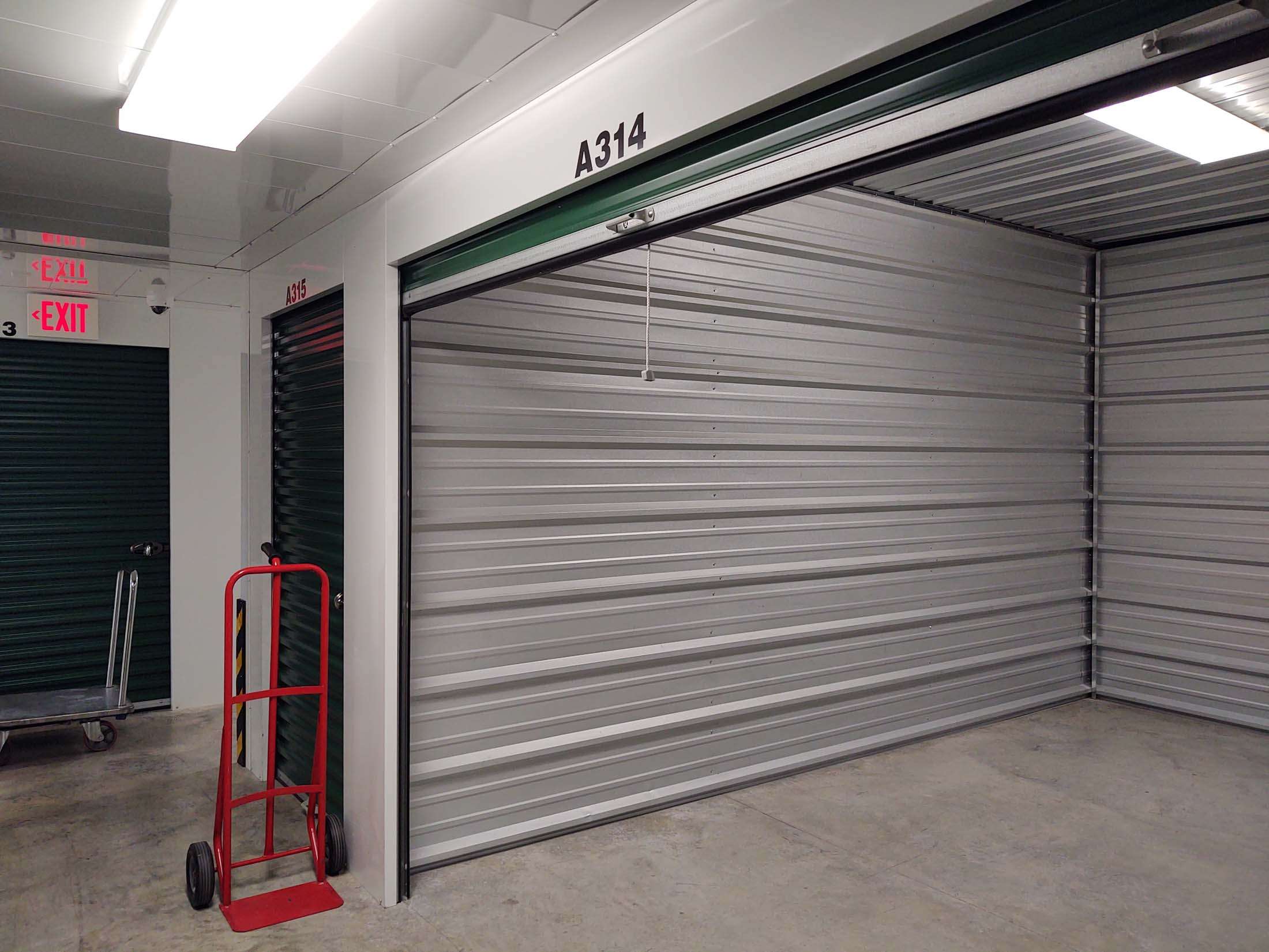 Opened 10-foot wide storage unit