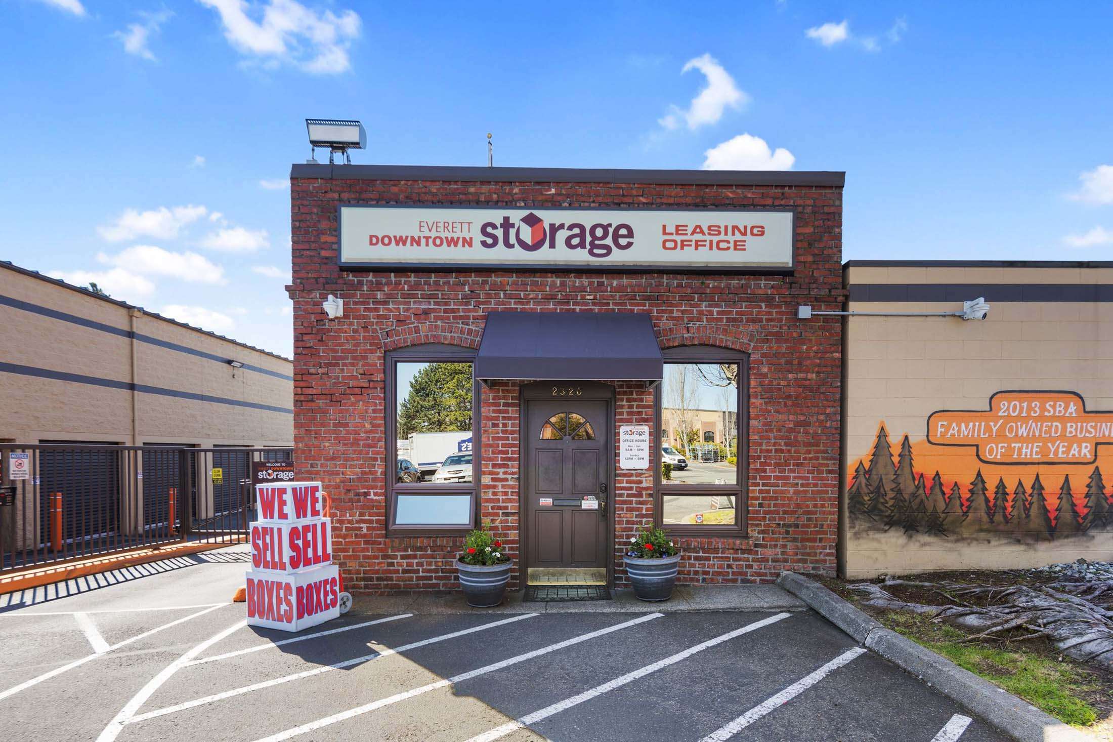 Front entrance at storage facility