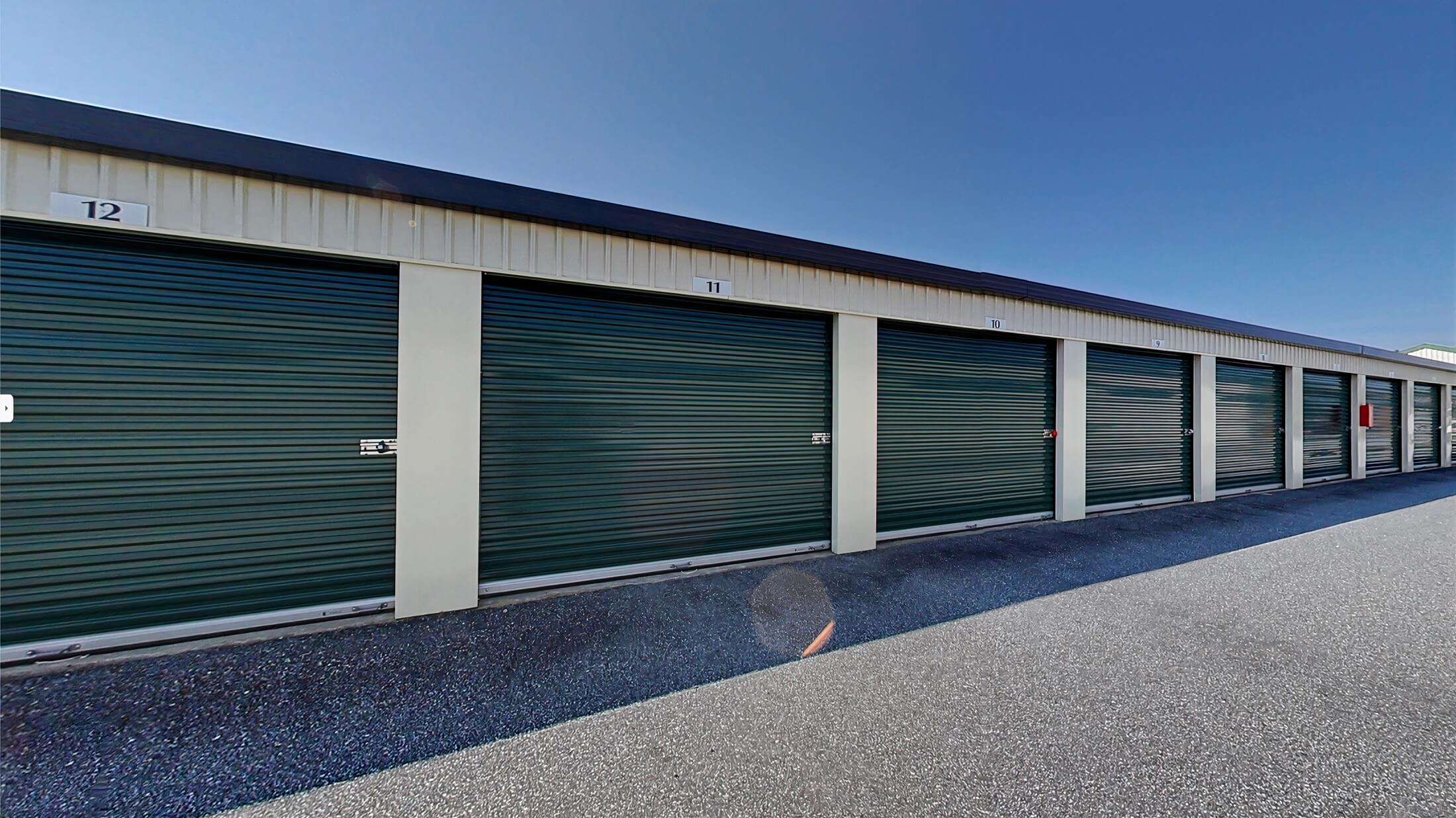 building of drive up self storage units