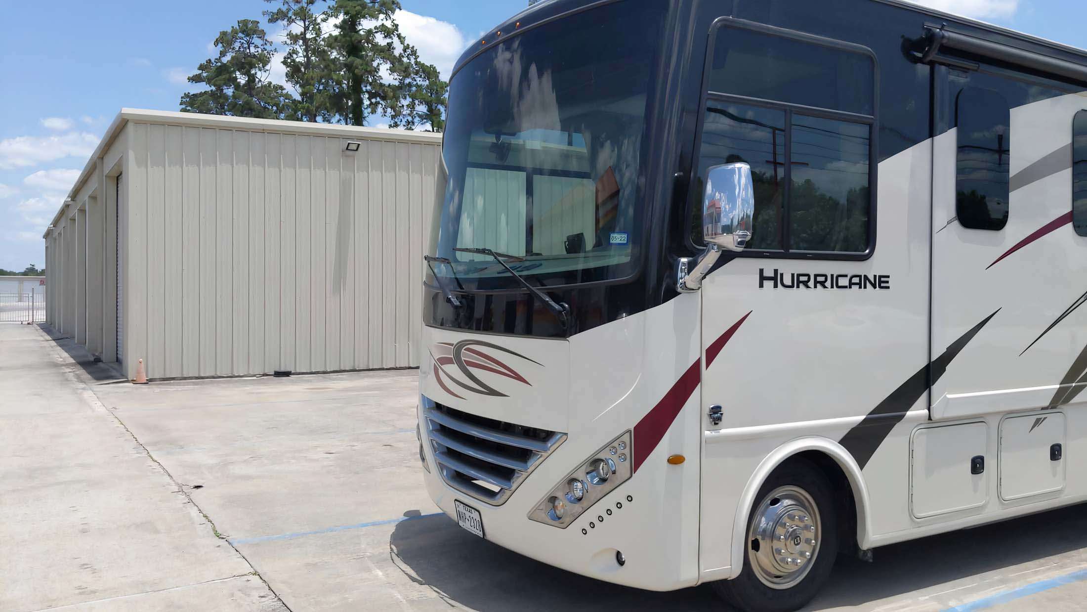 RV parked at storage facility