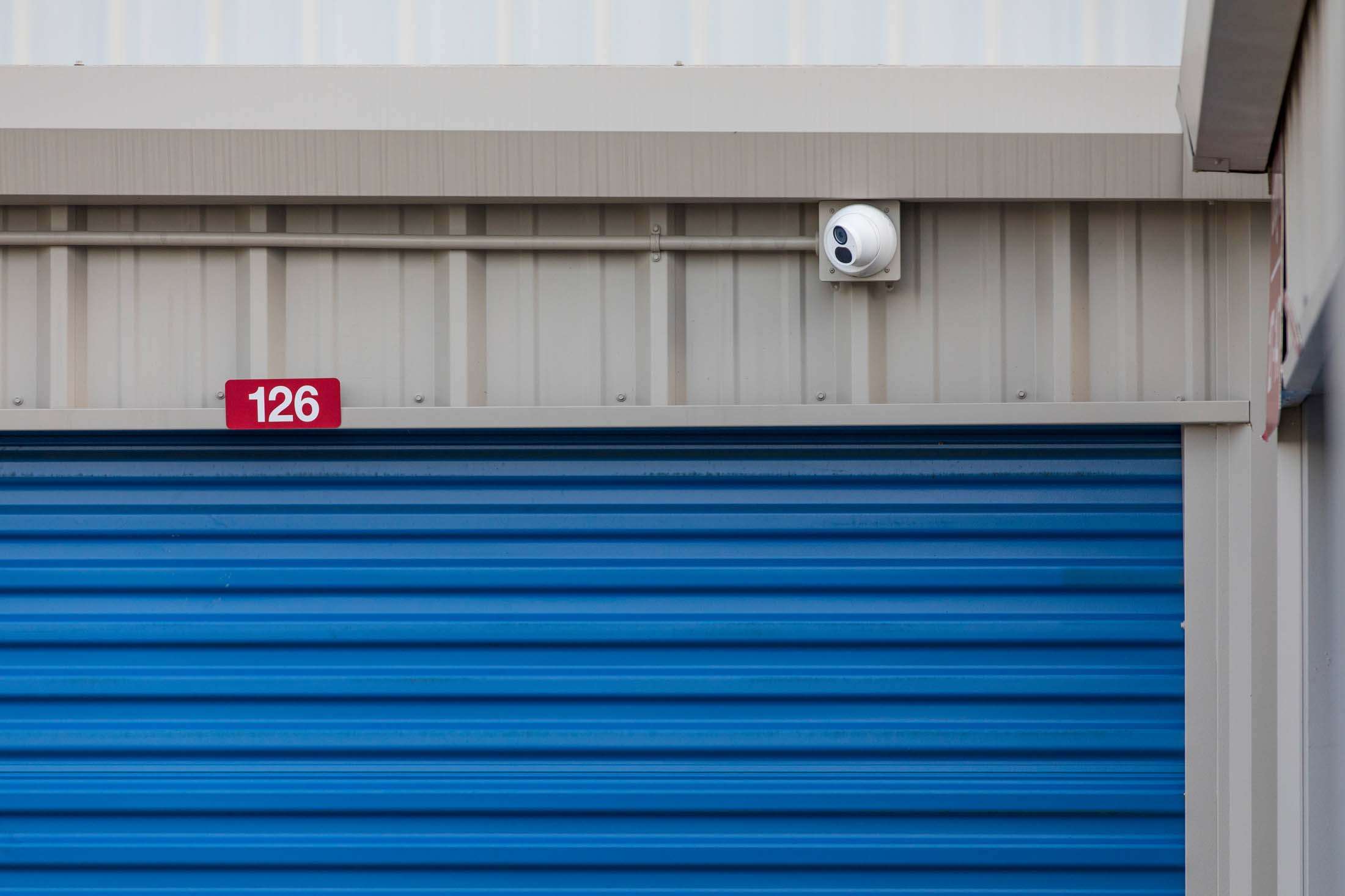 Camera mounted on storage units