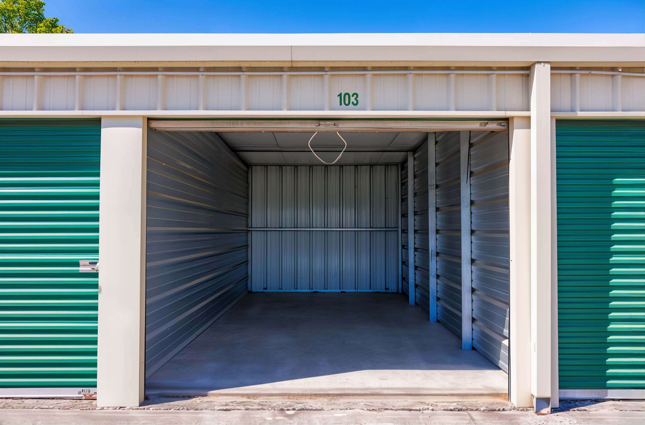 Opened 10-foot storage unit