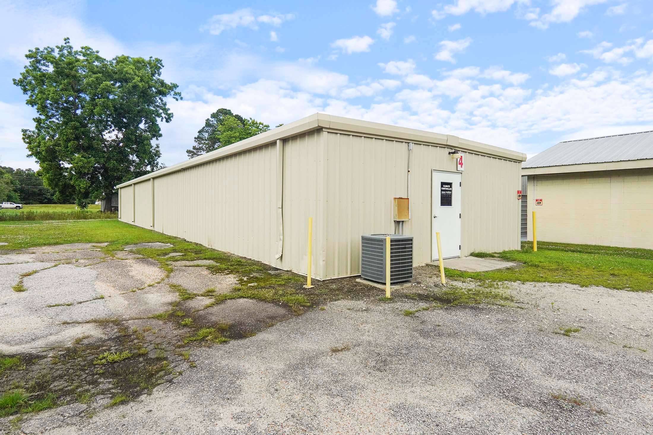 Row of indoor storage units