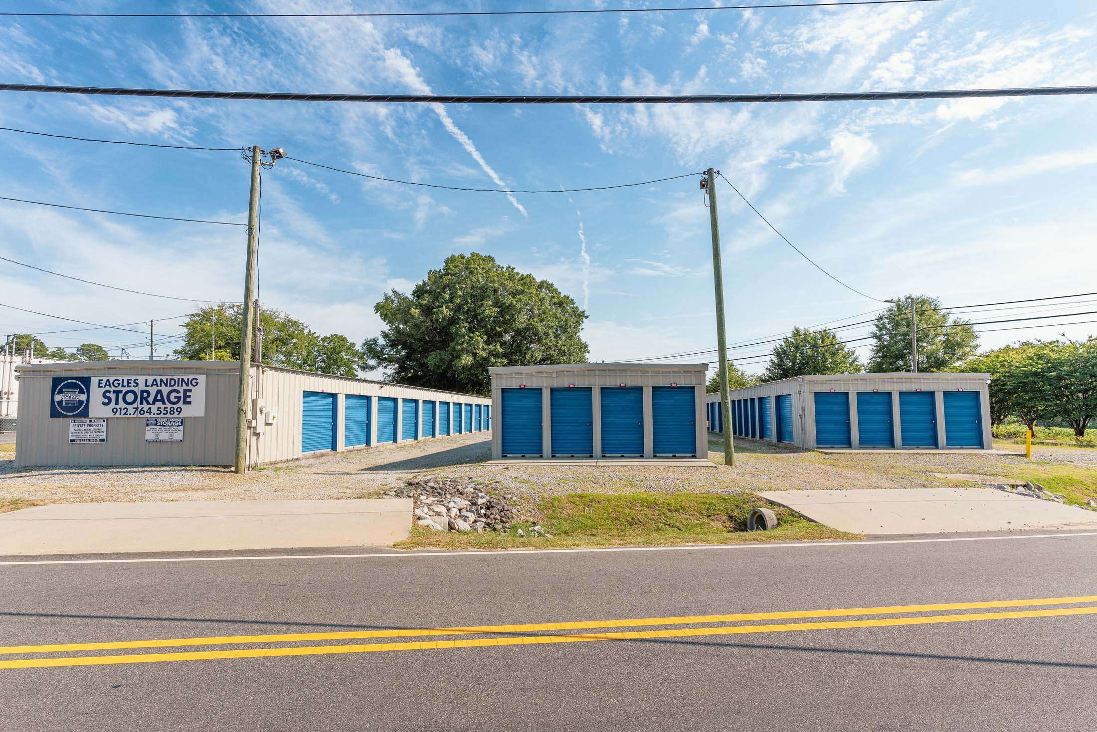 Storage units from across the road