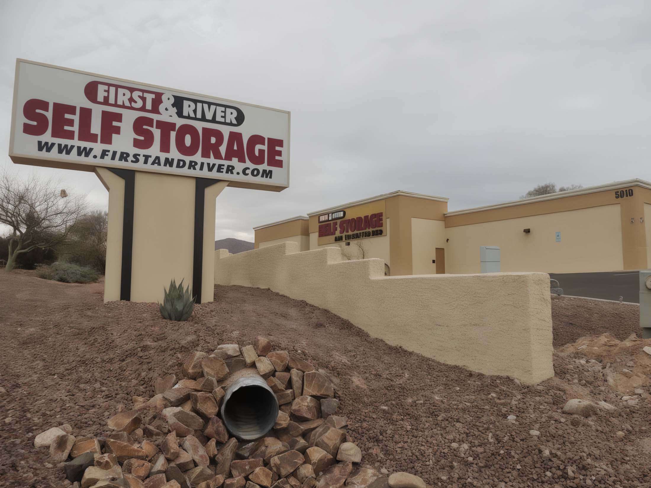 Signage outside of storage facility