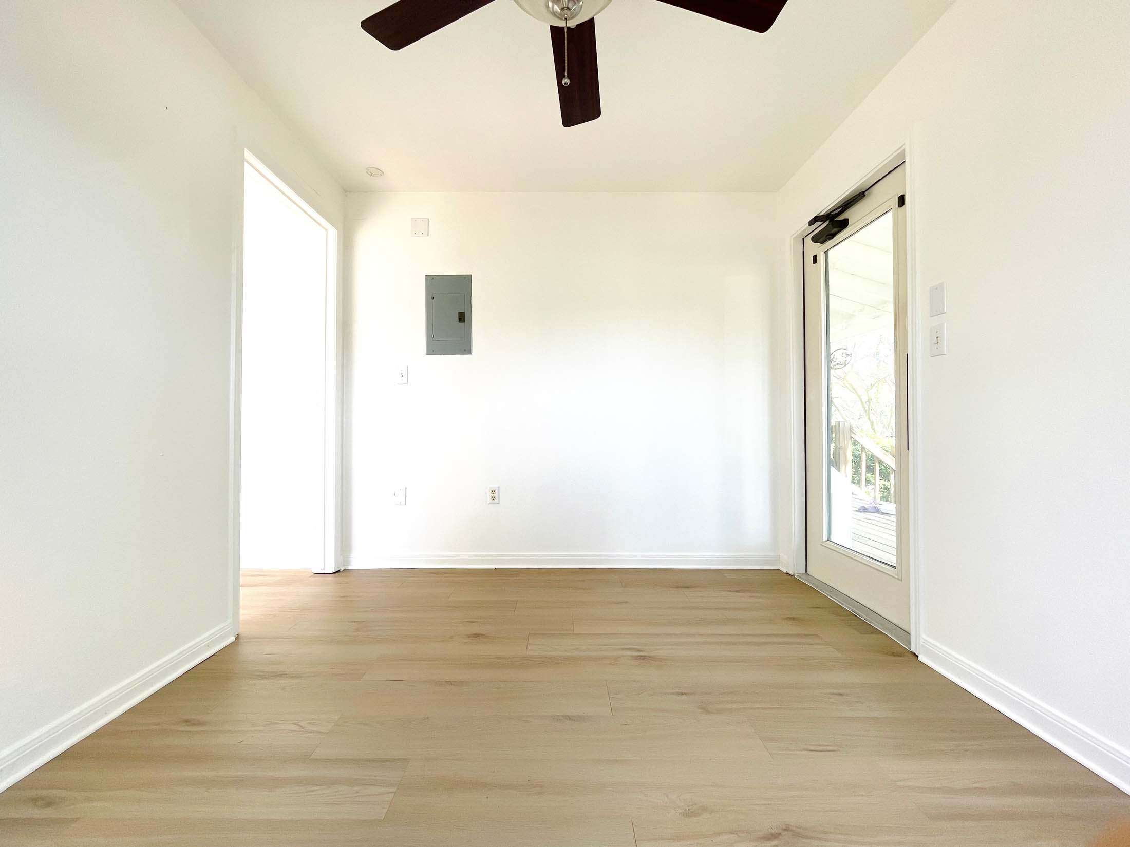 Office with cieling fan at storage facility