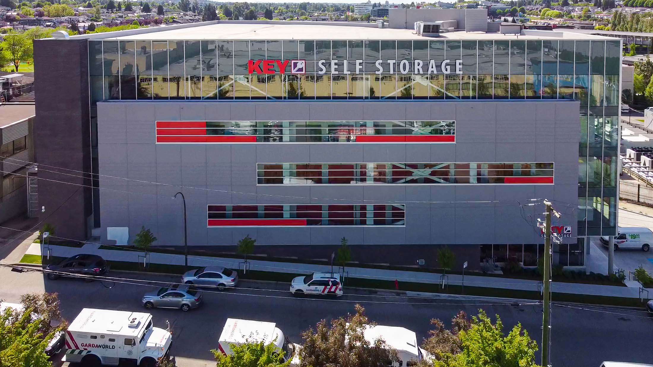 Drone shot of key self storage