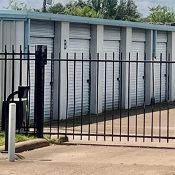 Security gate at self storage facility