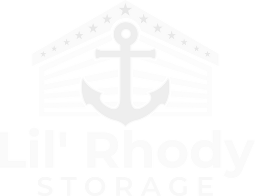 Lil Rhody Storage white logo