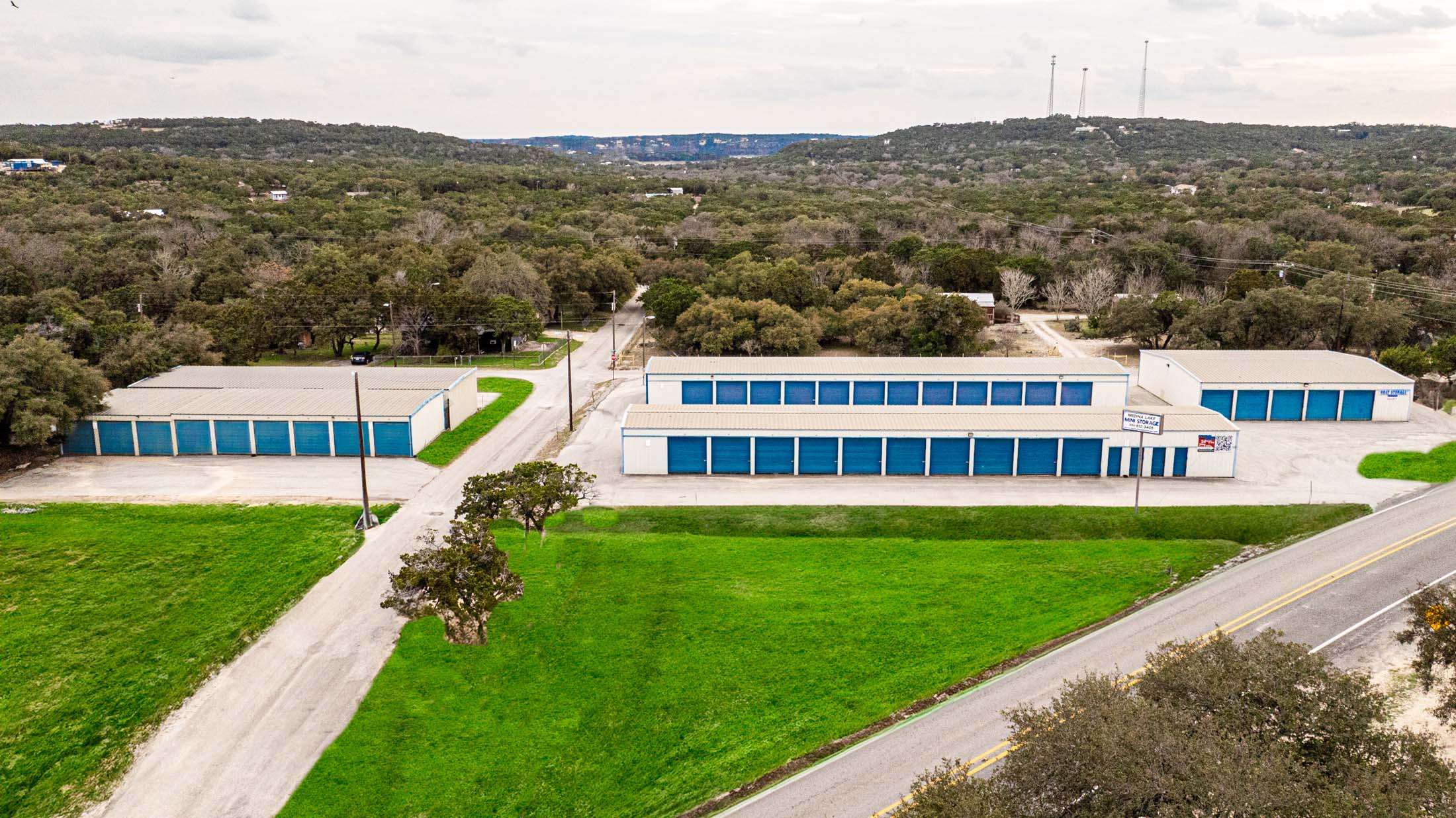 Aerial view of self storage facility