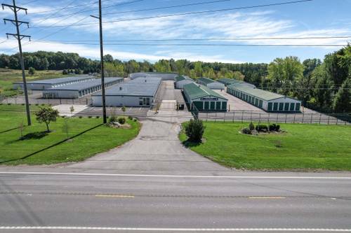 View of storage facility from road