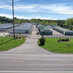 View of storage facility from road
