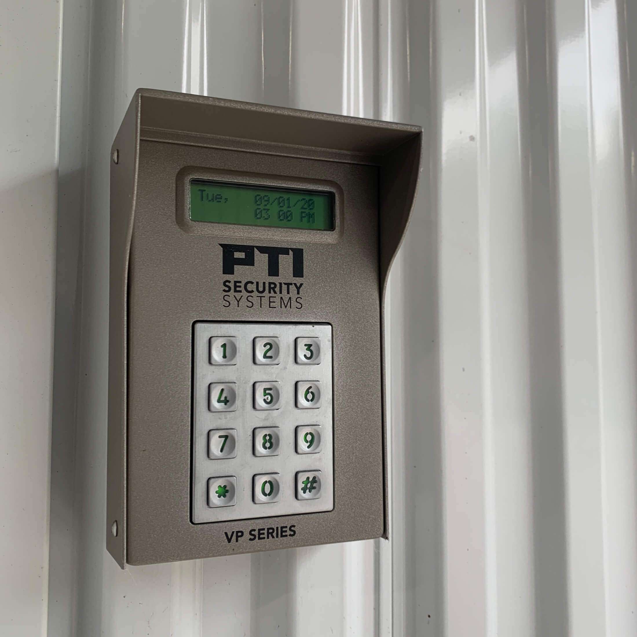 Secure keypad for entry to self storage units