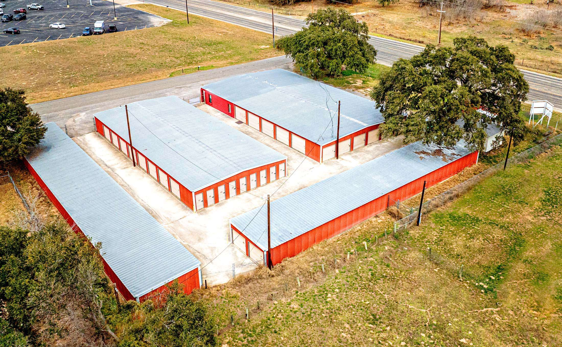 Multiple rows of self storage units