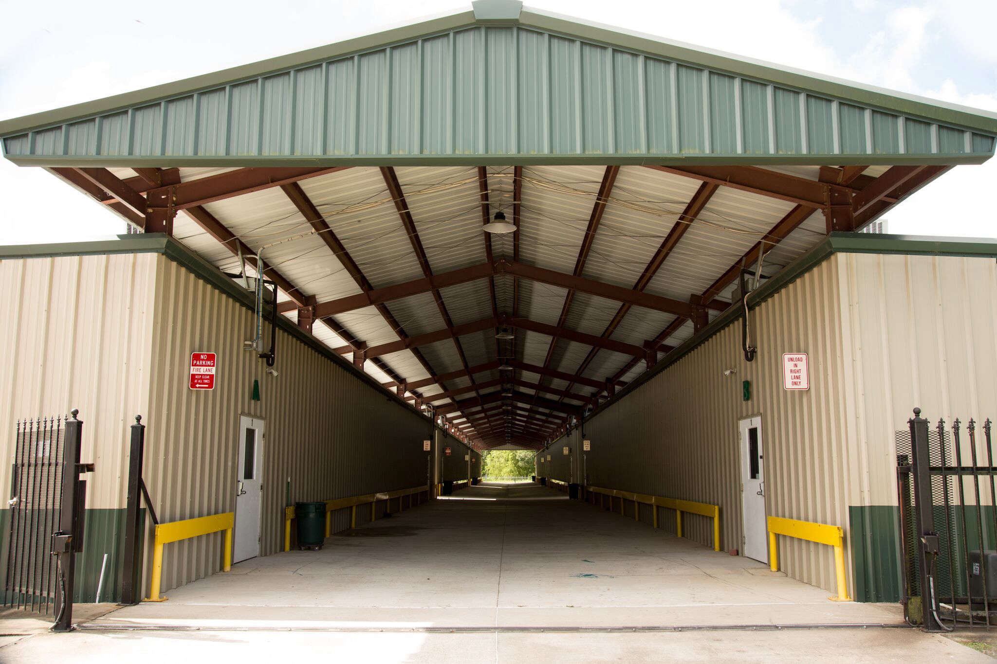 Covered self storage facility