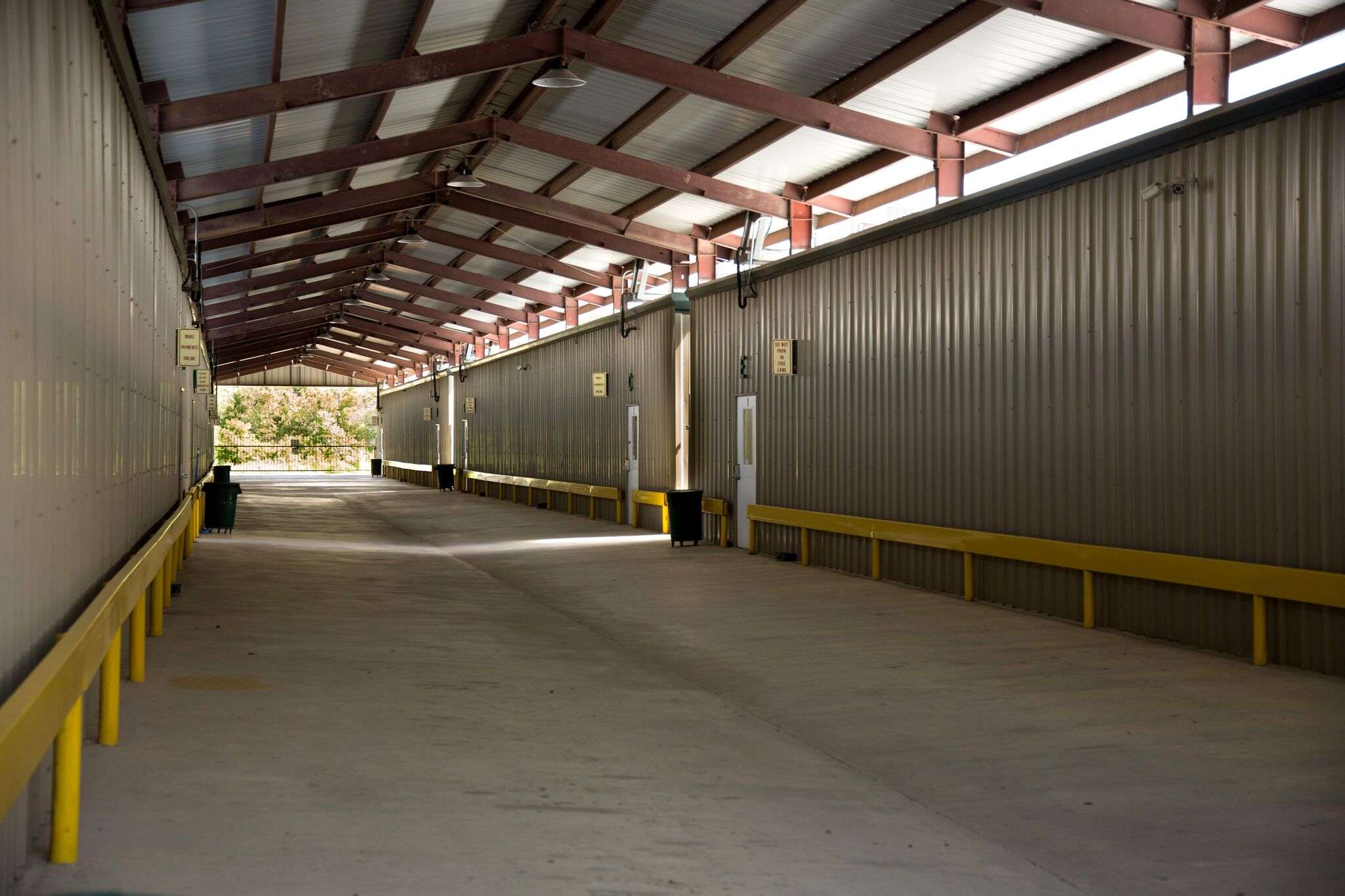 Interior of self storage facility