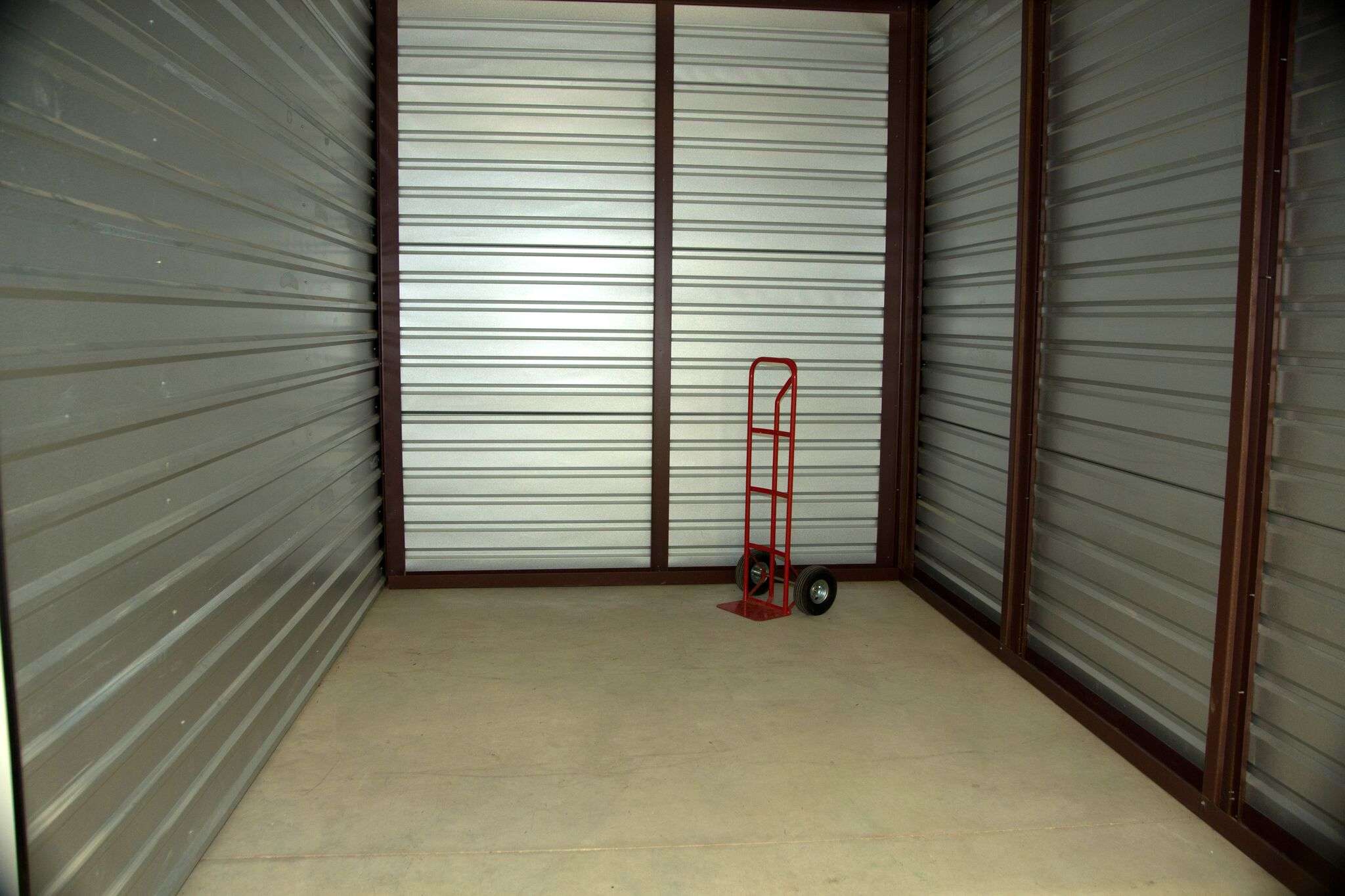 Interior of self storage unit