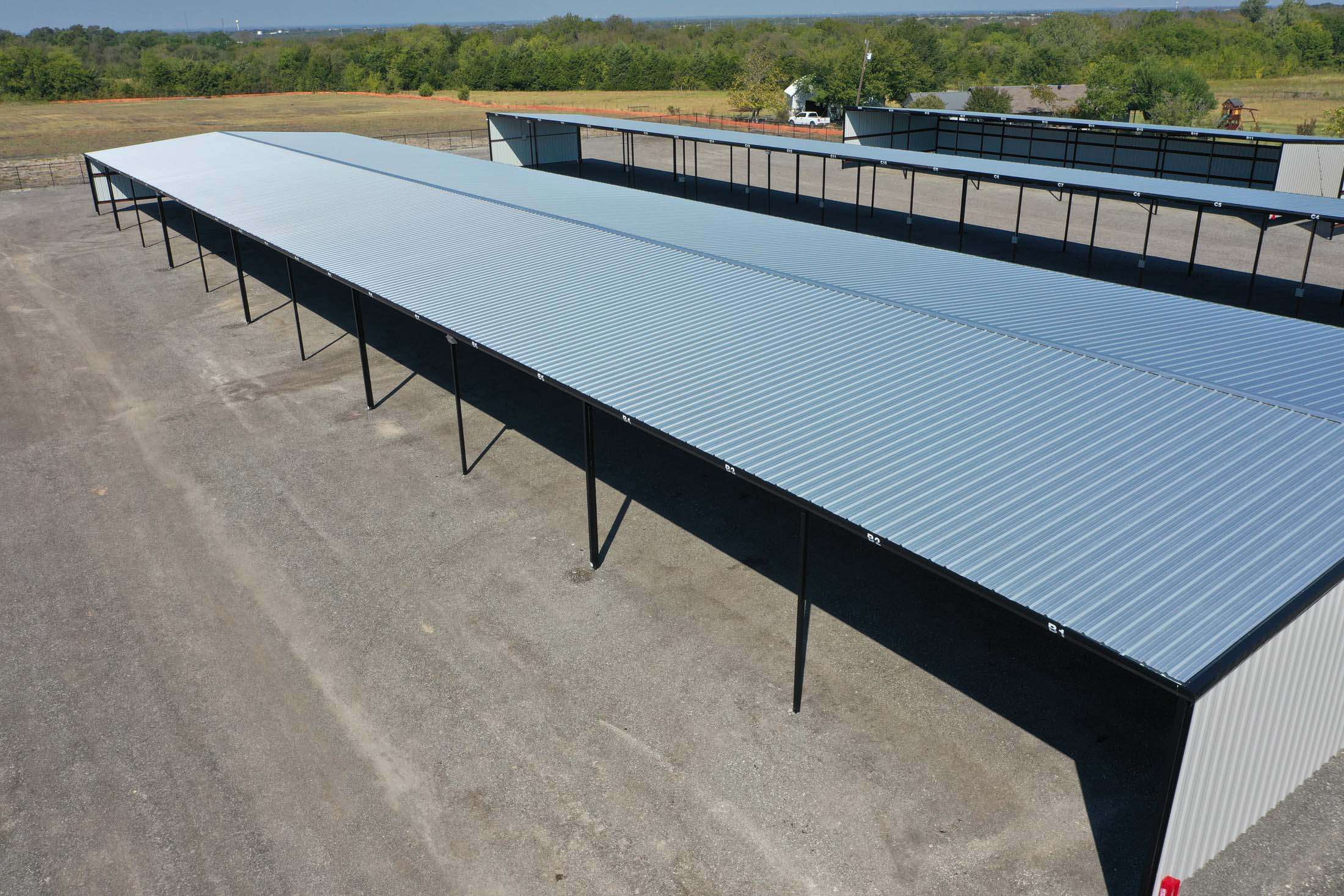 Covered RV and boat storage units