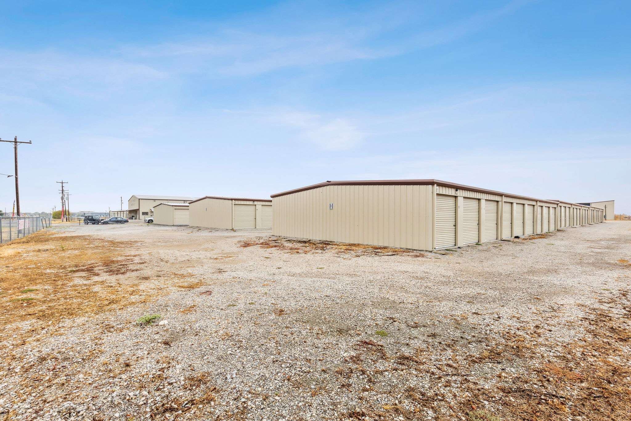 Self storage units at storage facility