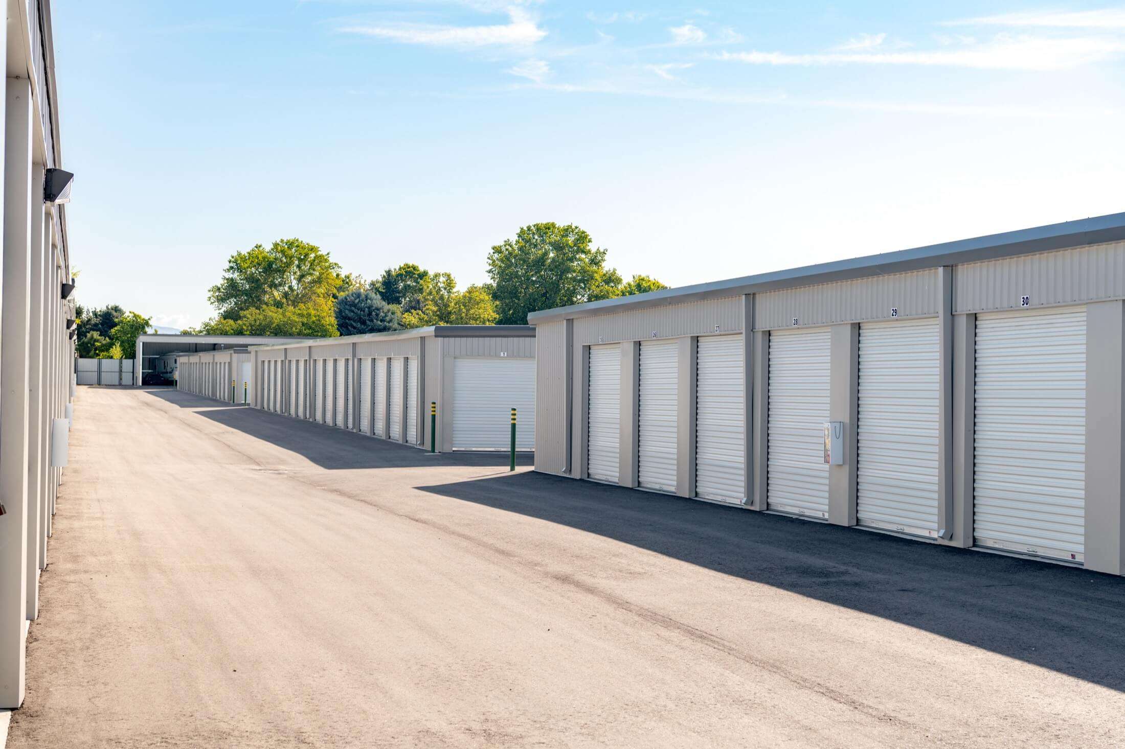 Multiple buildings with self storage units