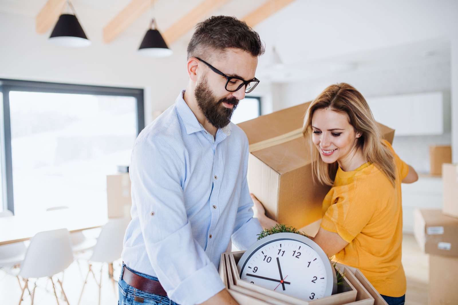 A Young Couple Moving in New Home