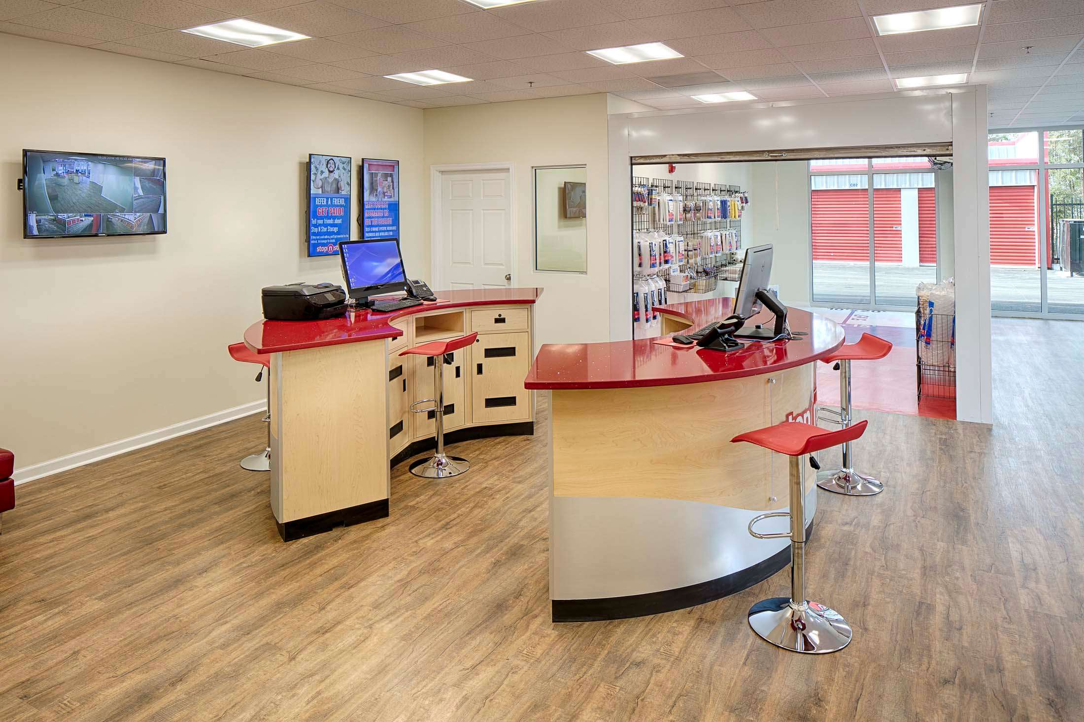 Rental office at storage facility