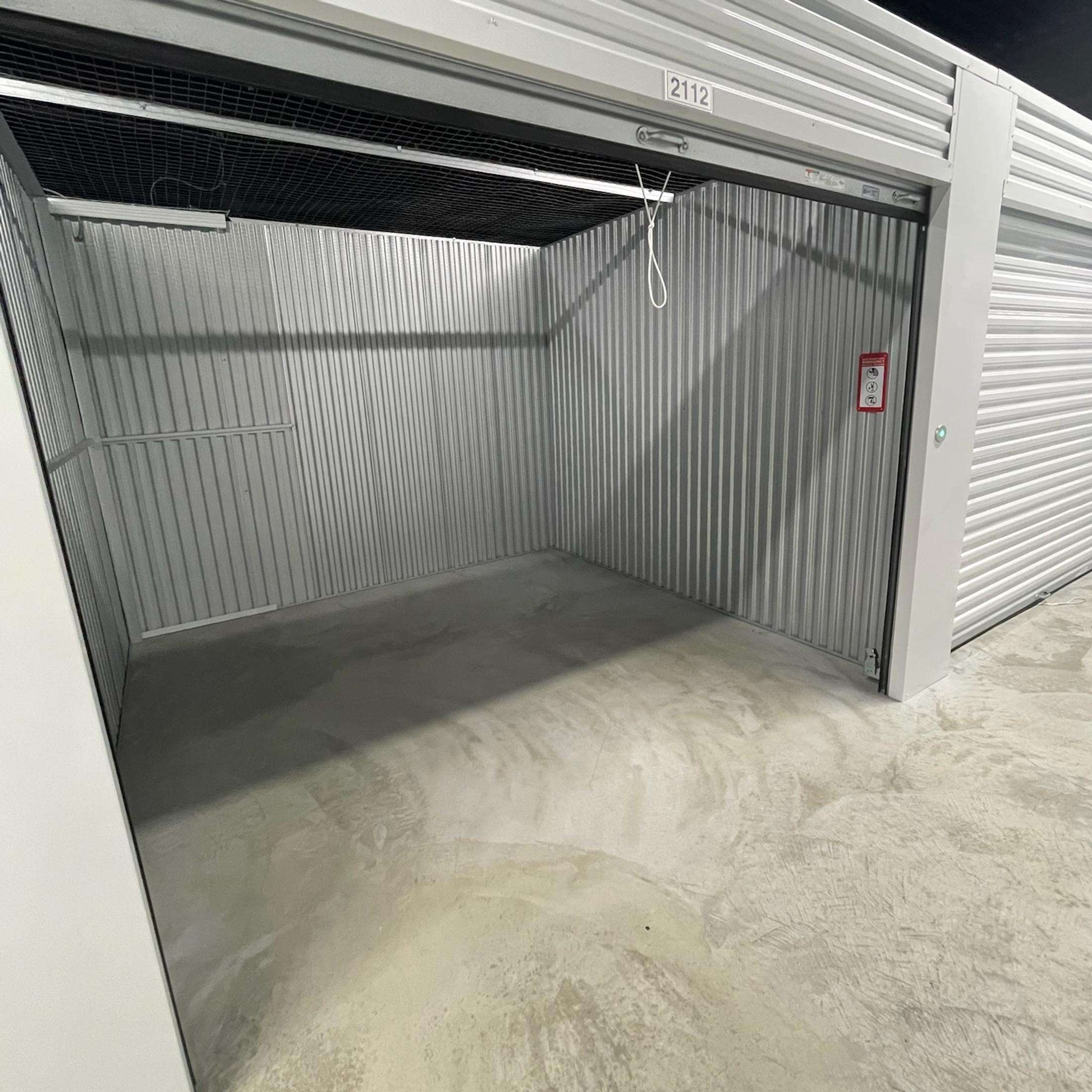 Interior view of climate control self storage unit