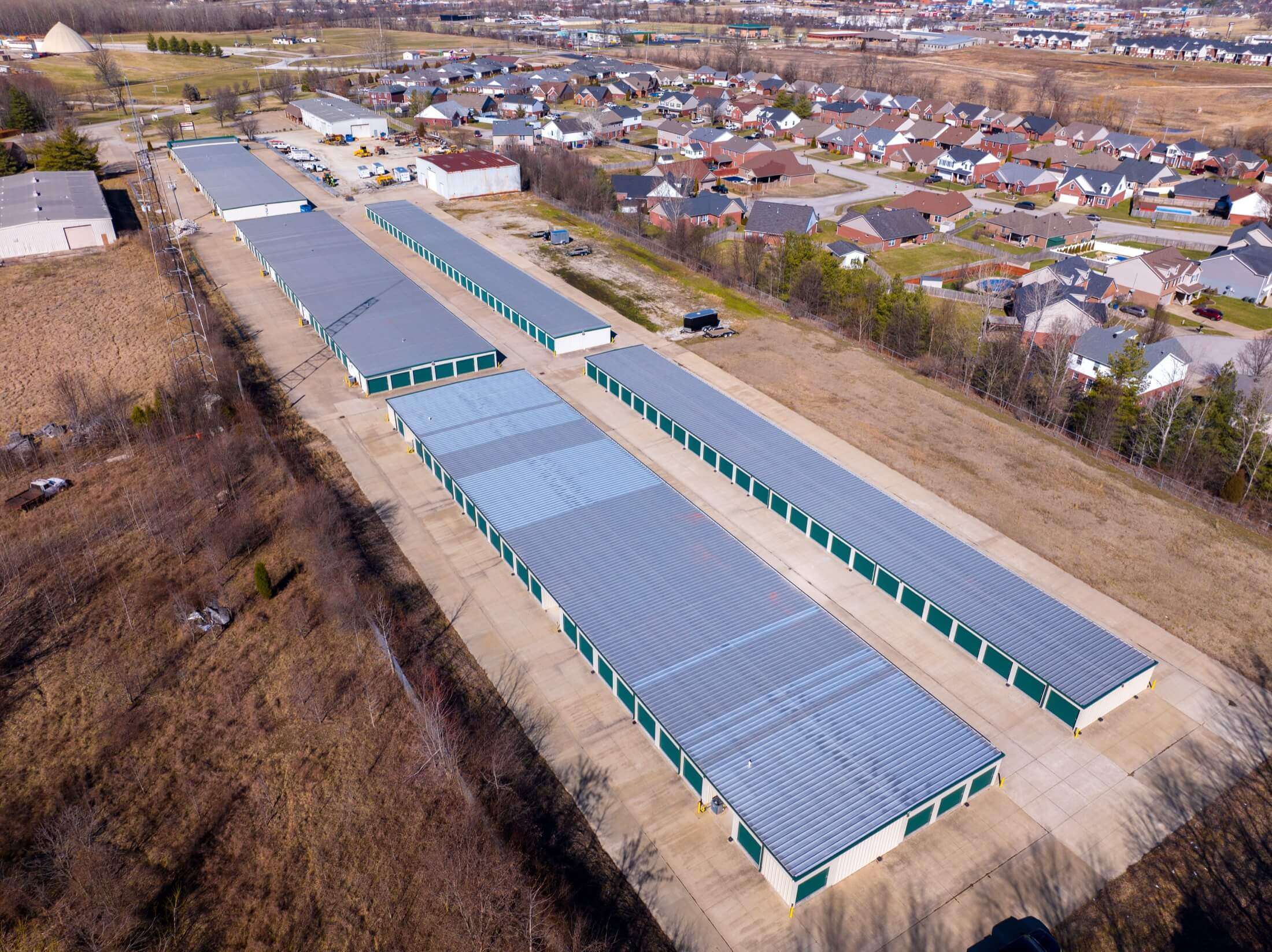 Secure indoor entrance to climate controlled self storage units