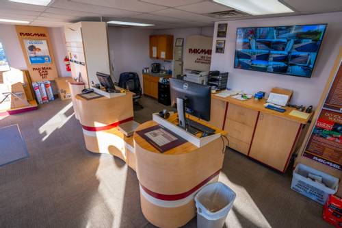 Video surveillance and packing and shipping options at self storage facility