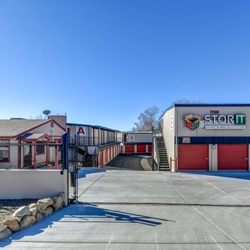 Drive up self storage facility front office and units
