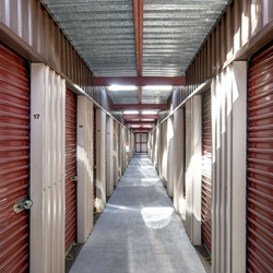Hallway of self storage units