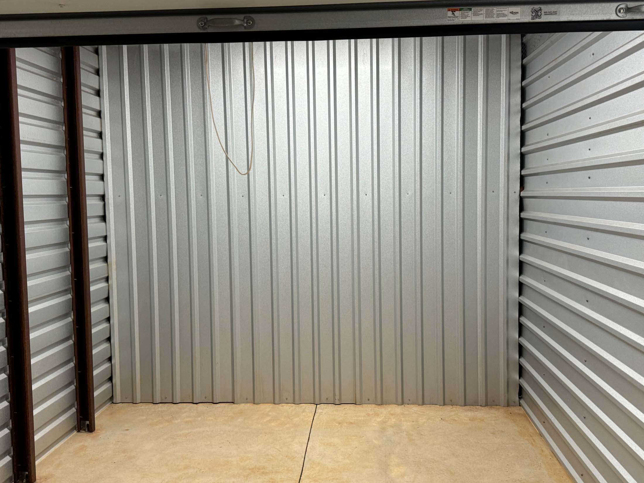 Interior of self storage unit