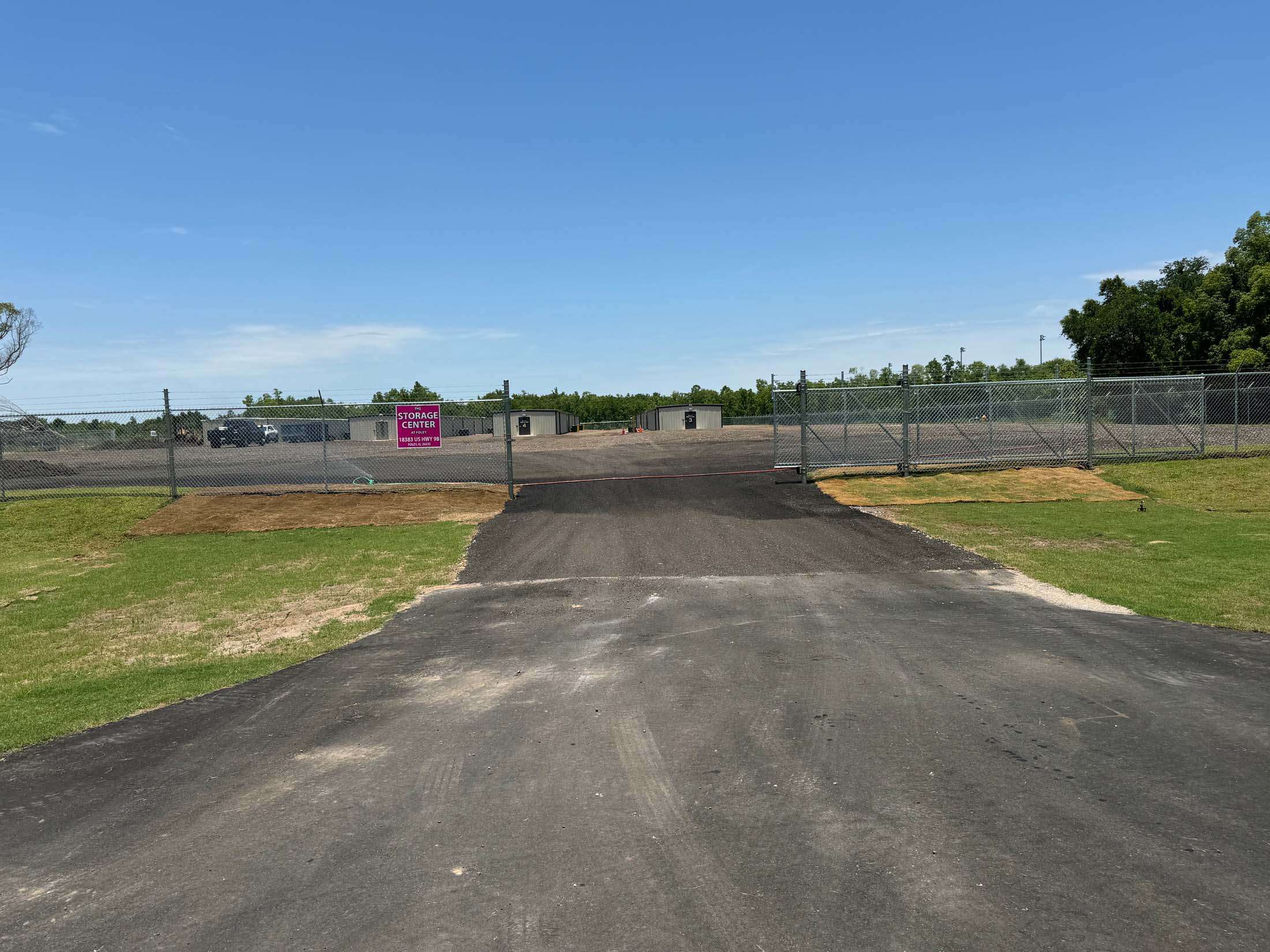 Opened gate at self storage facility