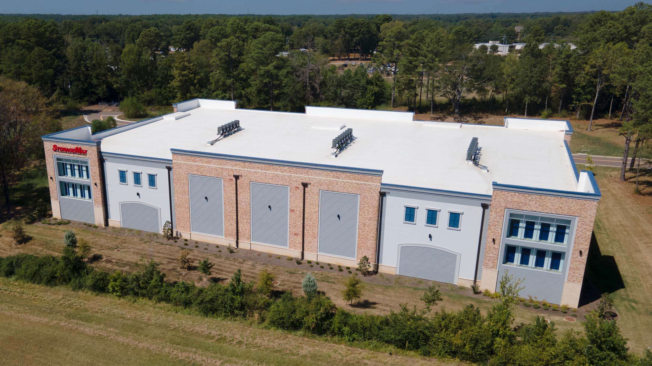 Aerial view of self storage facility