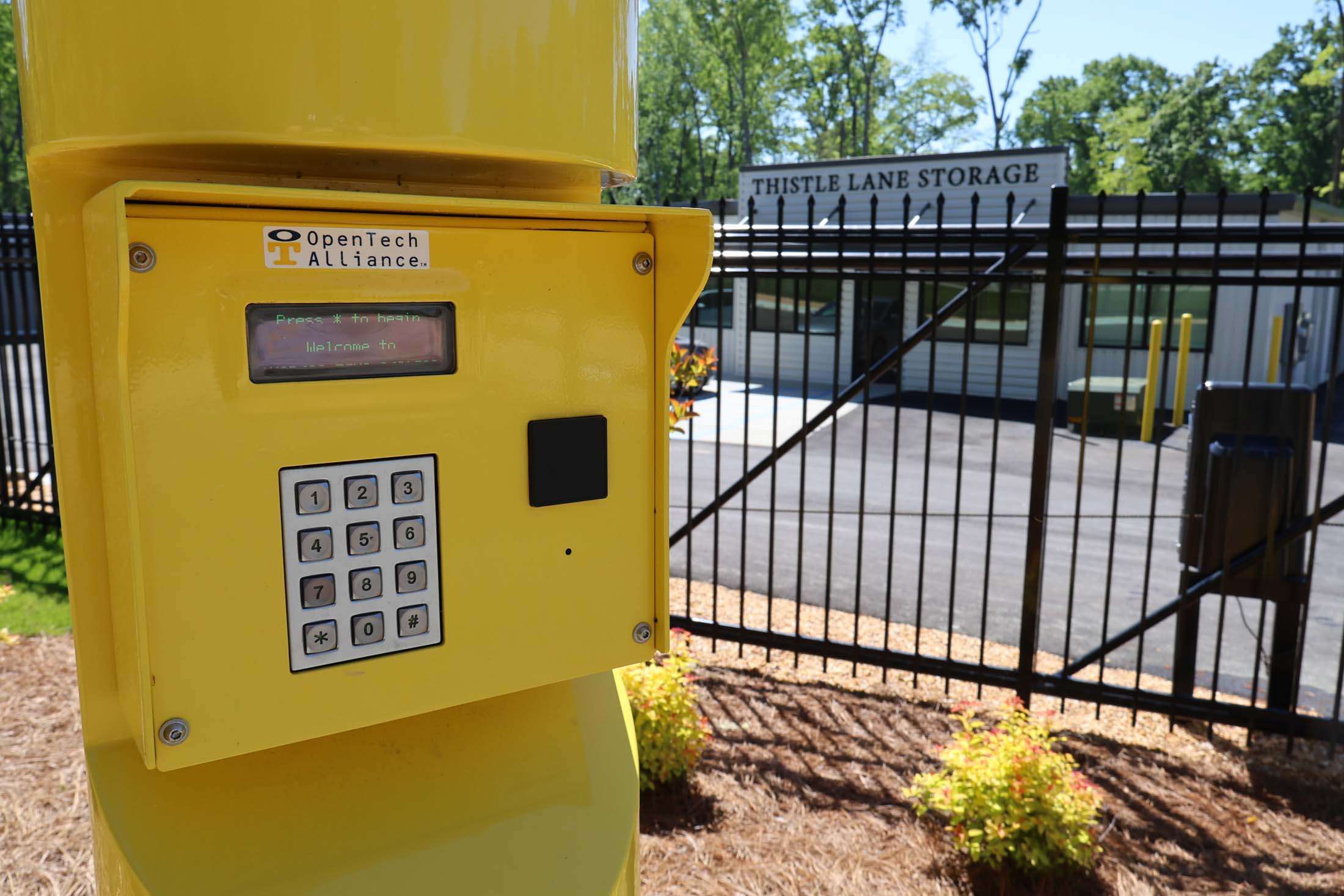 Keypad access at storage facility