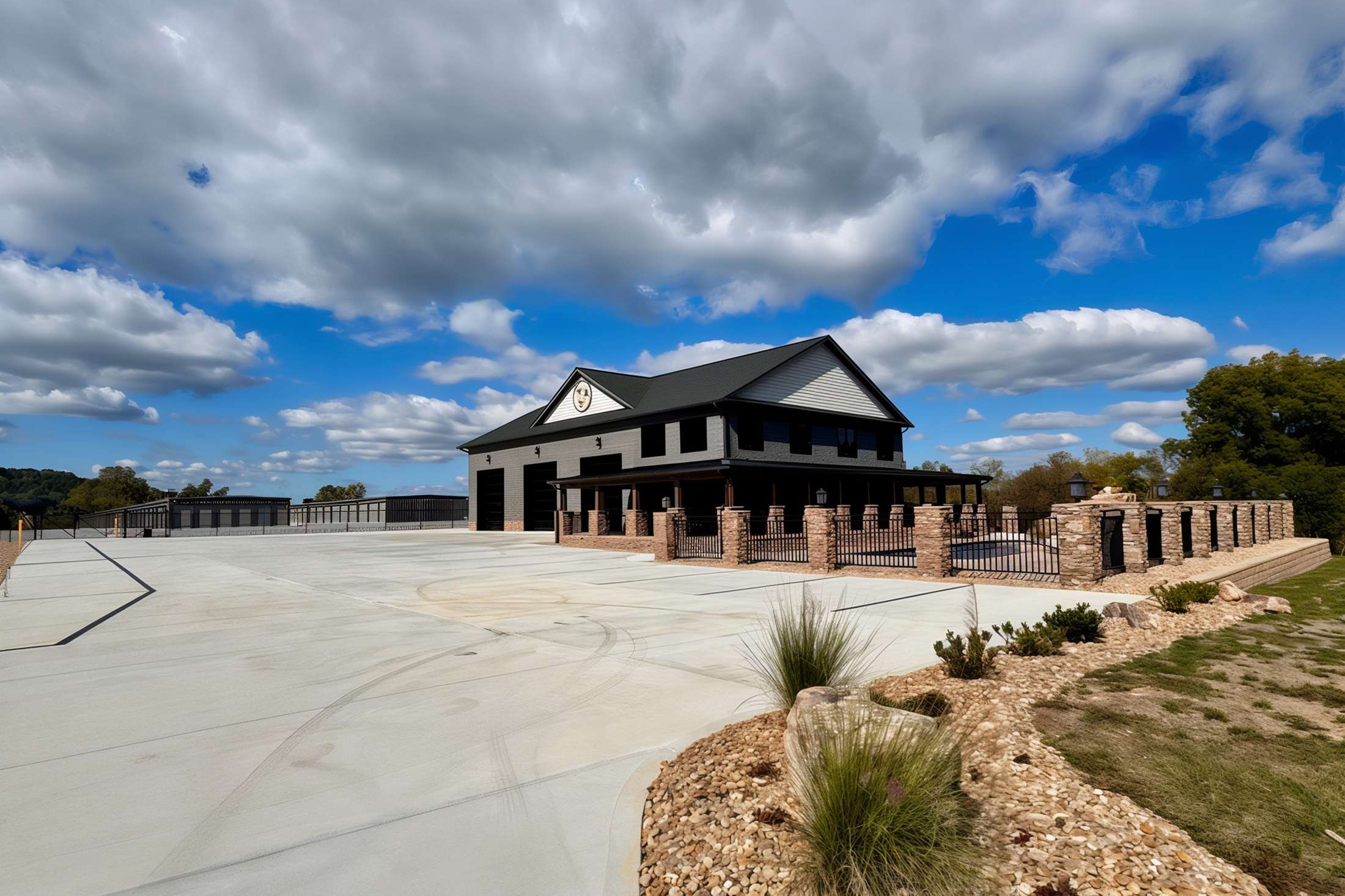 front entrance and office at secure self storage facility