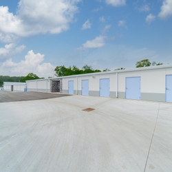 Rows of indoor storage units